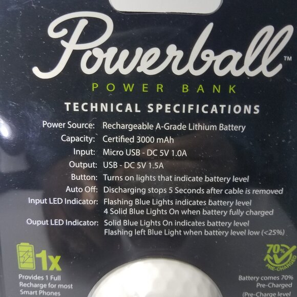 Powerball Golf Ball Power Bank 3000mAh - Picture 6 of 7